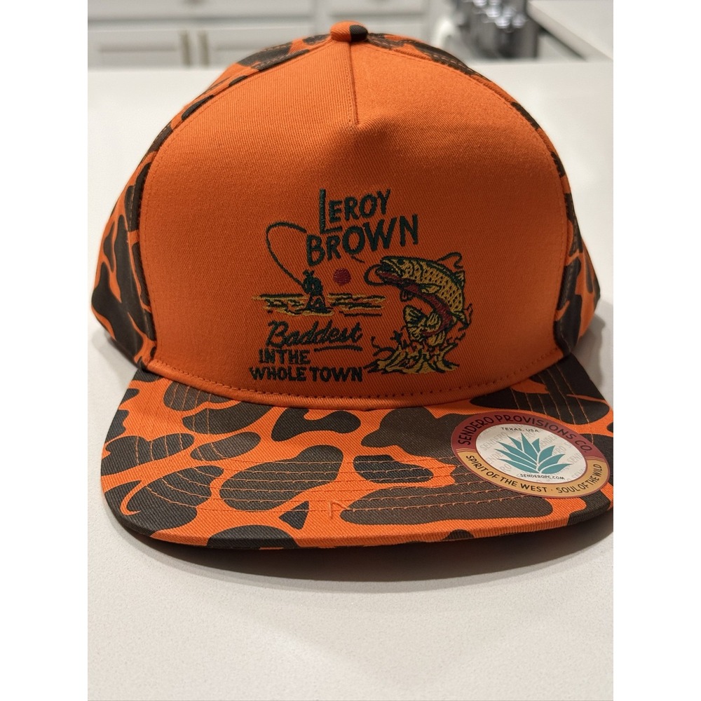 Sendero Provisions Co Leroy Brown Snapback Hat Mens Orange Duck Camo